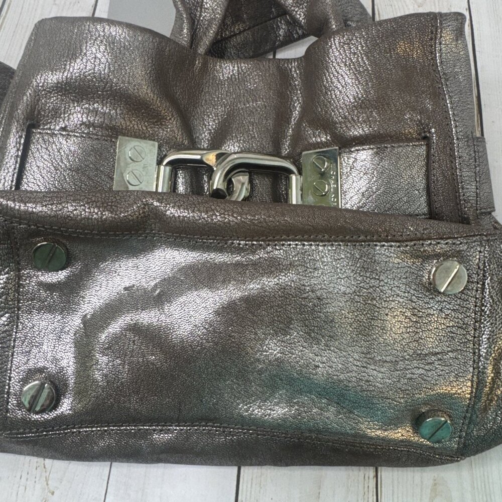 Michael Kors Collection Metallic Silver Large Bag 13” Sample VGUC CHARITY - Picture 9 of 9